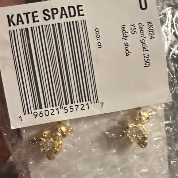Kate Spade Gold Teddy Bear Studs - Picture 5 of 9